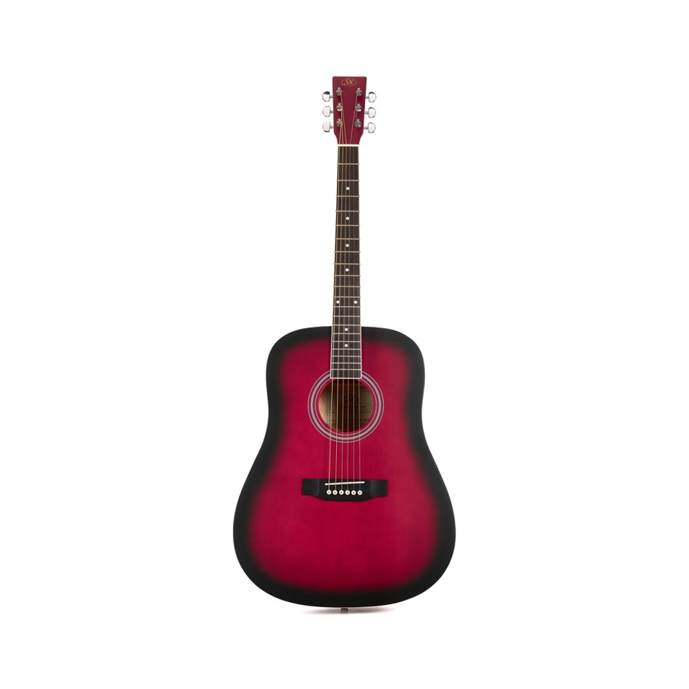 Red sunburst shop acoustic guitar