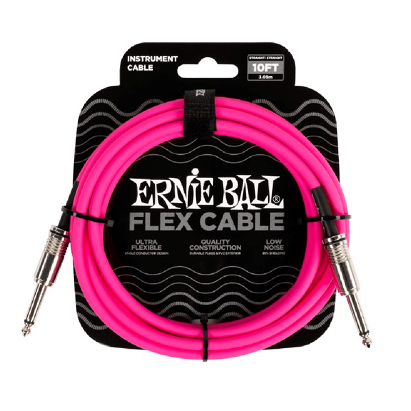 Ernie Ball 6413 Flex Instrument Cable Straight/Straight - 10 Feet (Pink)
