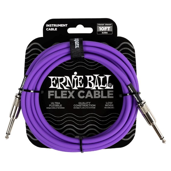 Ernie Ball 6415 Flex Cable Straight 10ft Instrument Cable (Purple)