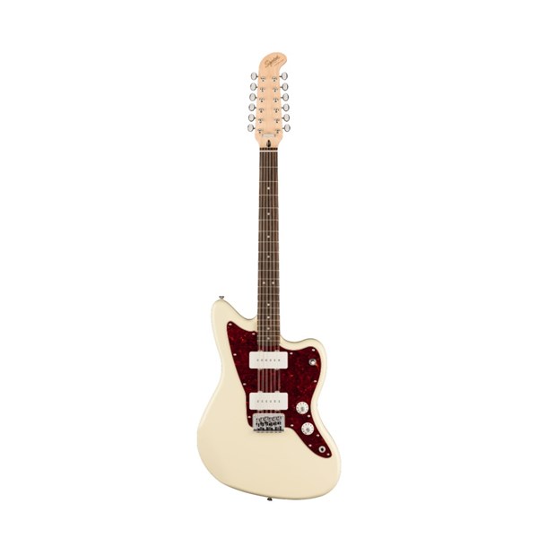 Squier by Fender Paranormal Jazzmaster XII Electric Guitar - Laurel Fingerboard / Tortoiseshell Pickguard (Olympic White)