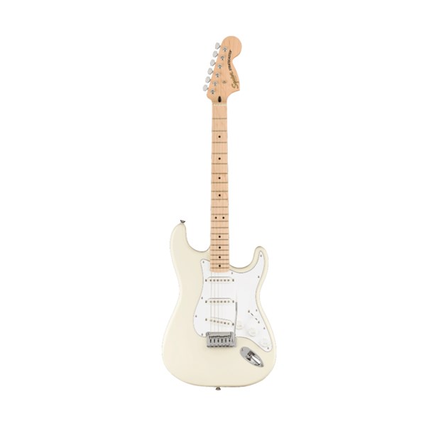 Squier by Fender Affinity Series Stratocaster Electric Guitar - Maple Fingerboard / White Pickguard (Olympic White)
