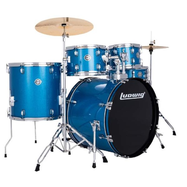 Ludwig LC19019DIR Accent Fuse 5-Piece Drum Set (Blue Sparkle)