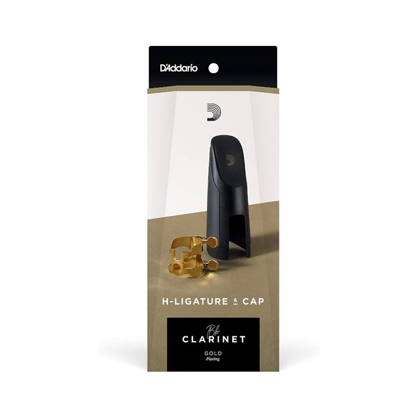 D'Addario HCL1G Gold Plated H-Ligature and Cap for Bb Clarinet