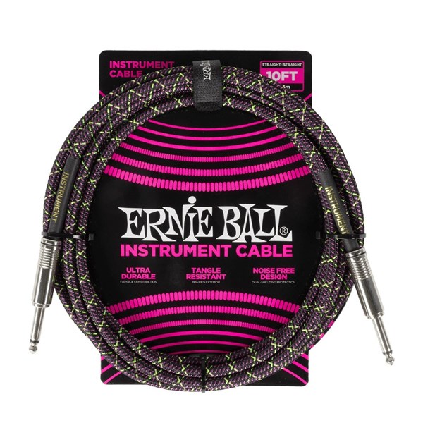 Ernie Ball 6427 10ft Braided Instrument Cable (Purple Python)