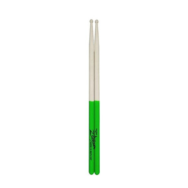 Zildjian Super 7A Maple DIP Drum Sticks Green - S7AMG