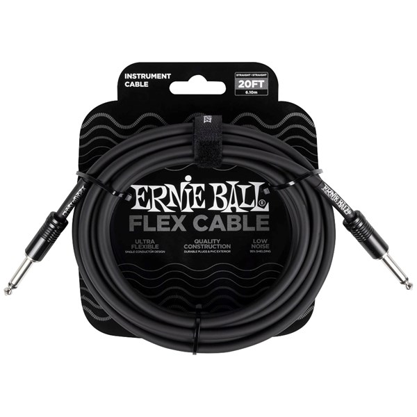 Ernie Ball 6435 20ft. Flex Instrument Cable - Straight/Straight (Black)