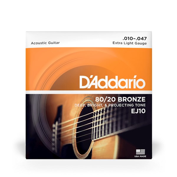 D’Addario EJ10 80/20 Bronze Acoustic Guitar Strings (10-47)